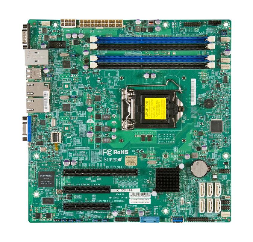 X10SLH-F SuperMicro Socket LGA 1150 Intel C226 Express Chipset Intel Xeon E3-1200 v3/v4 Processors Support DDR3 4x DIMM 6x SATA 6.0Gb/s Micro-ATX Server Motherboard (Refurbished)