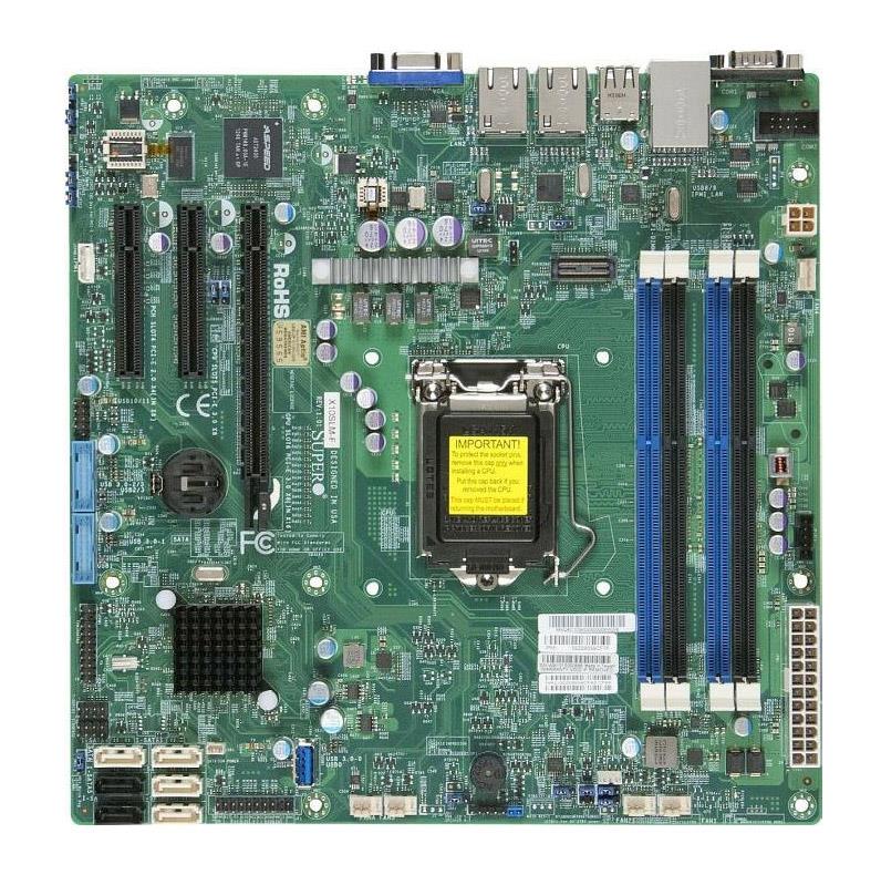 X10SLM-F-O SuperMicro X10SLM-F Socket LGA 1150 Intel C224 Express Chipset Intel Xeon E3-1200 v3/v4 4th Generation Core i3 / Pentium / Celeron Processors Support DDR3 4x DIMM 4x SATA3 6.0Gb/s Micro-ATX Server Motherboard (Refurbished)