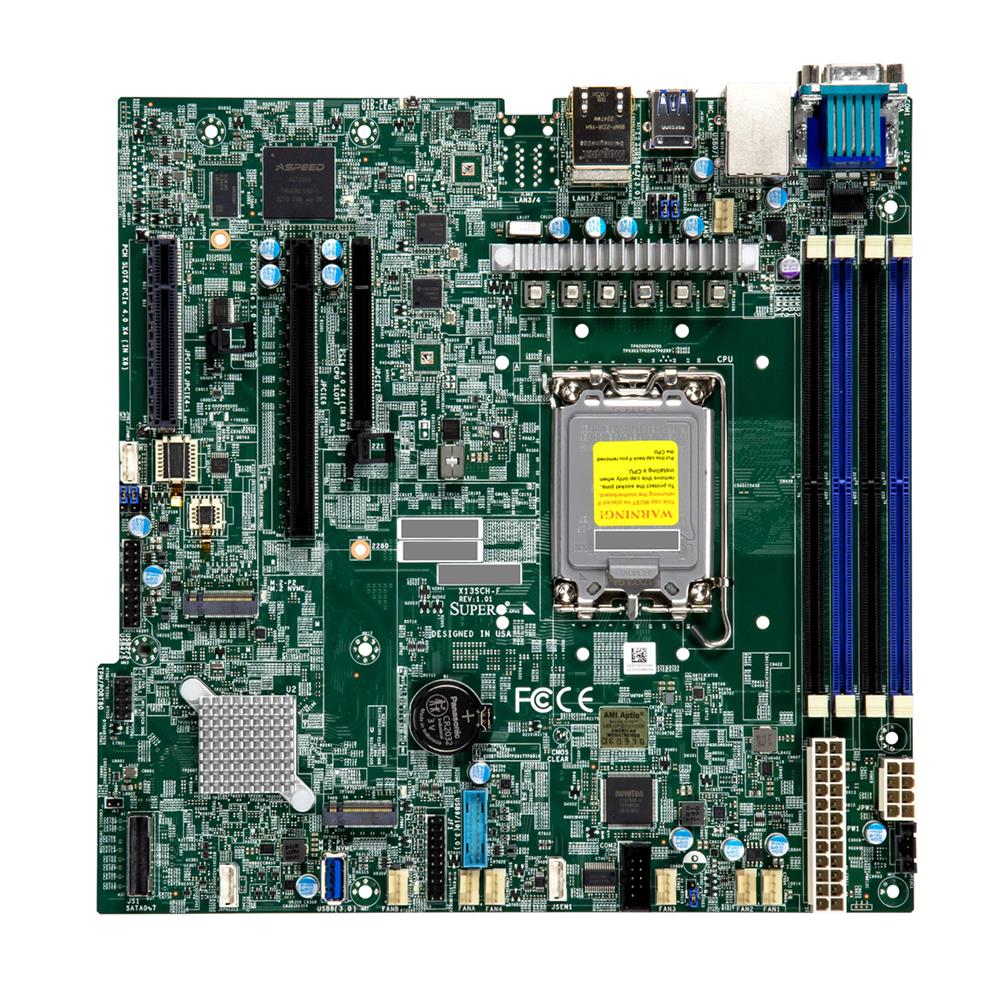 X13SCH-LN4F SuperMicro Socket LGA 1700 Intel C266 Chipset Intel Xeon E-2400/ Pentium Processors Support DDR5 4x DIMM 8x SATA3 6.0Gb/s Micro-ATX Motherboard (Refurbished)