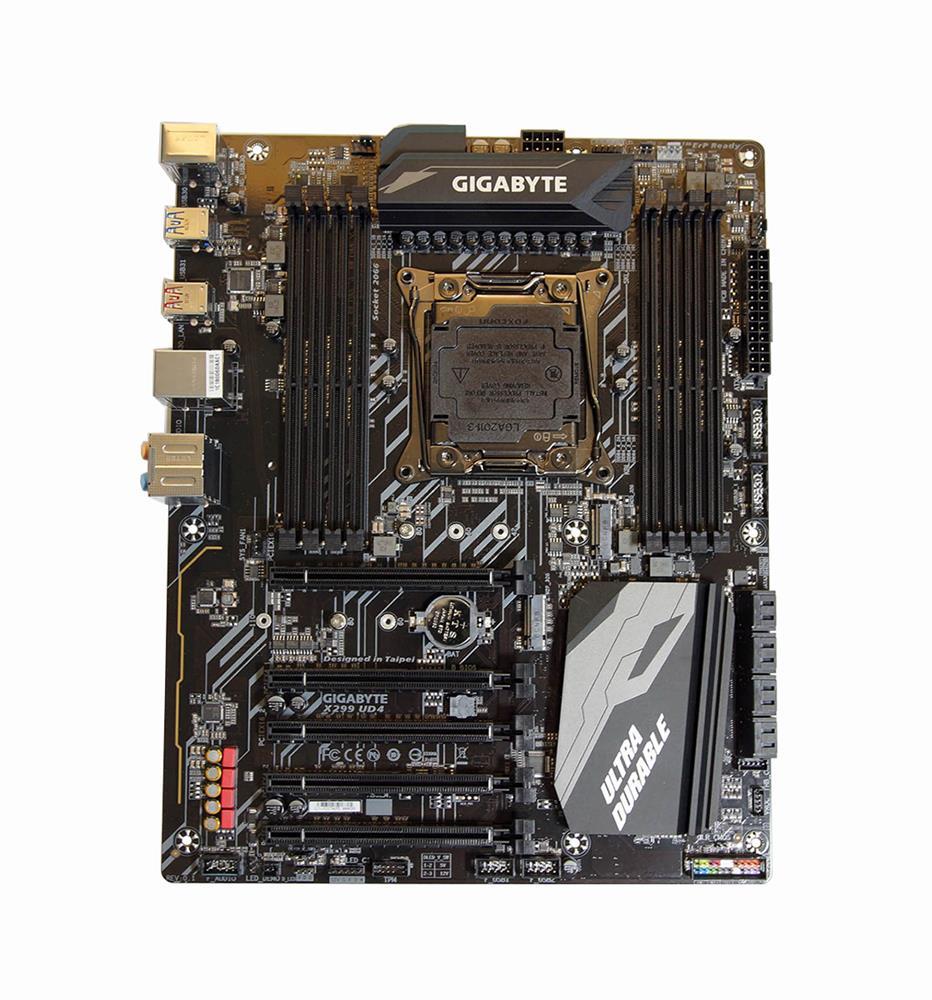 X299 UD4 (rev. 1.0) Gigabyte Socket LGA 2066 Intel X299 Express Chipset Core X-Series Processors Support DDR4 8x DIMM 8x SATA 6.0Gb/s ATX Motherboard  (Refurbished)