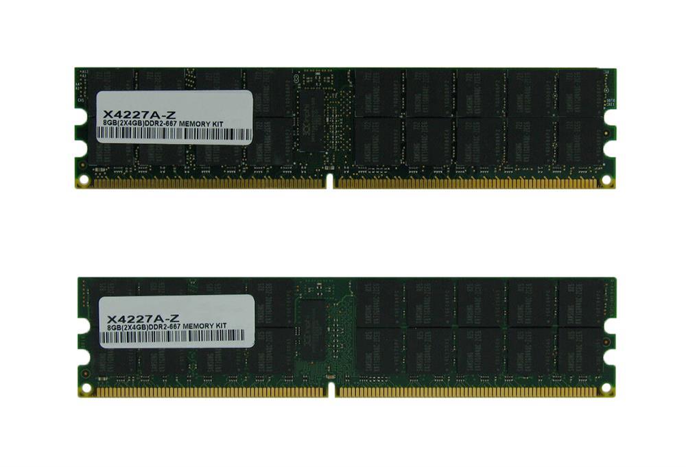X4227A-Z-ACC Sun 8GB Kit (2 X 4GB) PC2-5300 DDR2-667MHz ECC Registered CL5 240-Pin DIMM Dual Rank Memory for Netra X4100/X4200 M2