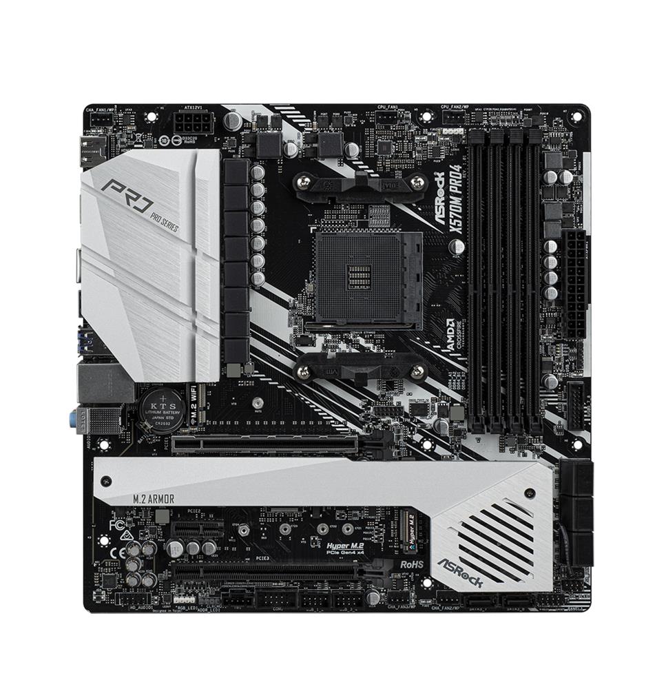 X570M Pro4 ASRock Socket AM4 AMD X570 Chipset Micro-ATX Motherboard (Refurbished)