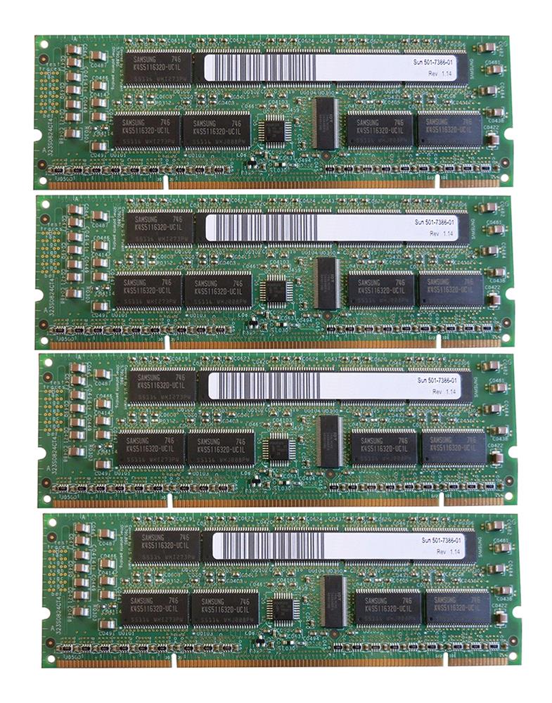 X7056A-Z Sun 4GB Kit (4 X 1GB) PC100 100MHz ECC Registered 3.3V 7ns 232-Pin DIMM Memory