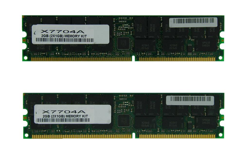 X7704A Sun 2GB Kit (2 X 1GB) PC2700 DDR-333MHz Registered ECC CL2.5 184-Pin DIMM 2.5V Memory
