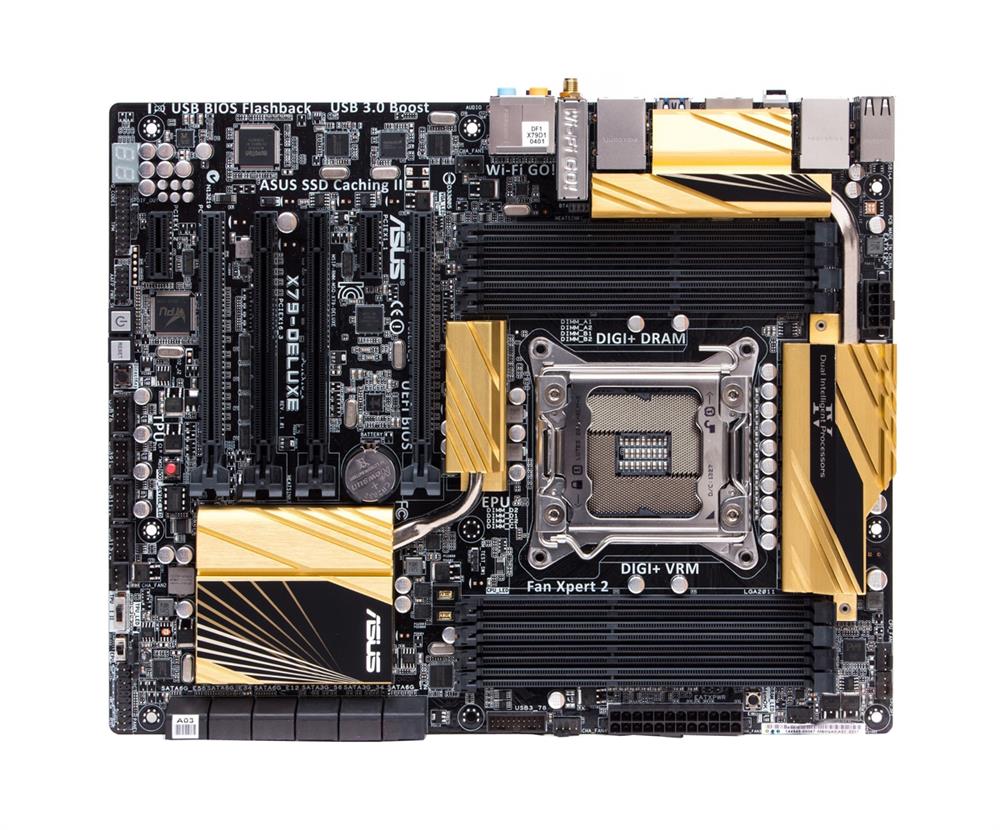 X79-DELUXE-B2 ASUS X79-DELUXE Socket LGA 2011 Intel X79 Chipset Core i7/ Core i7 Extreme Edition Processors Support DDR3 8x DIMM 4x SATA 3.0Gb/s ATX Motherboard (Refurbished)
