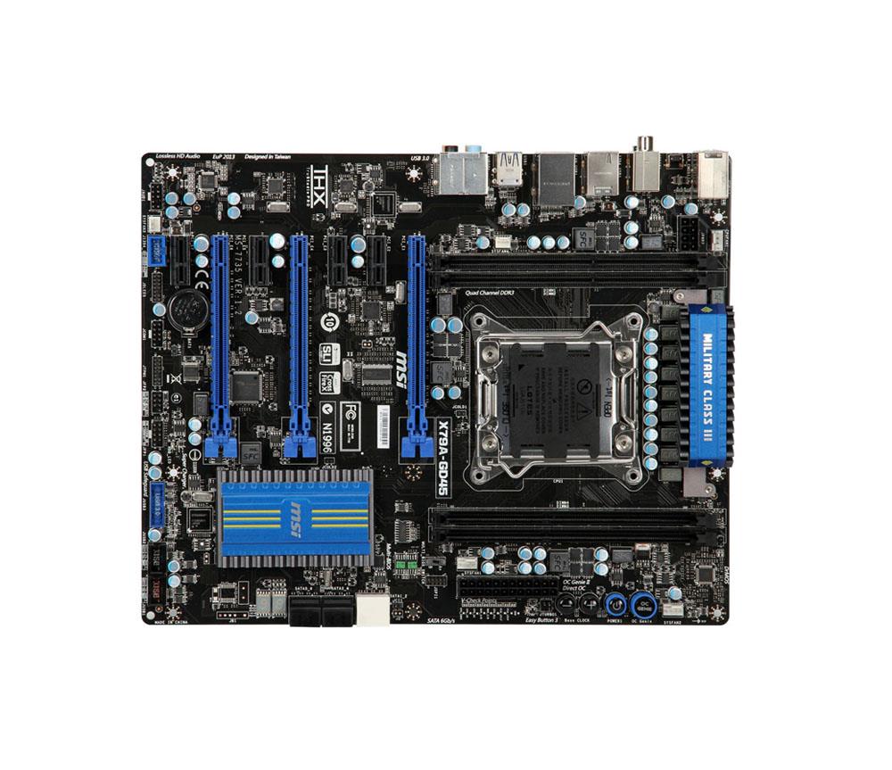 X79A-GD45 MSI (8D) Socket LGA 2011 Intel X79 Chipset Core i7 Processors Support DDR3 8x DIMM 2x SATA3 6.0Gb/s ATX Motherboard (Refurbished)