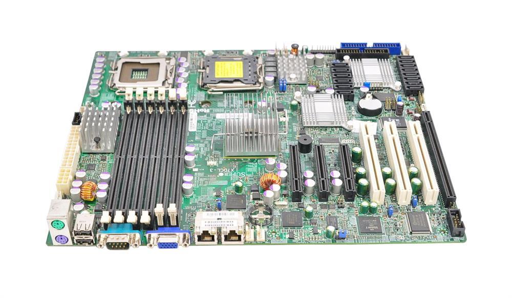 X7DCL-3-O SuperMicro X7DCL-3 Dual Socket LGA 771 Intel 5100 Chipset Dual & Quad Core Xeon Processors Support DDR2 6x DIMM 6x SATA 3.0Gb/s ATX Server Motherboard (Refurbished)