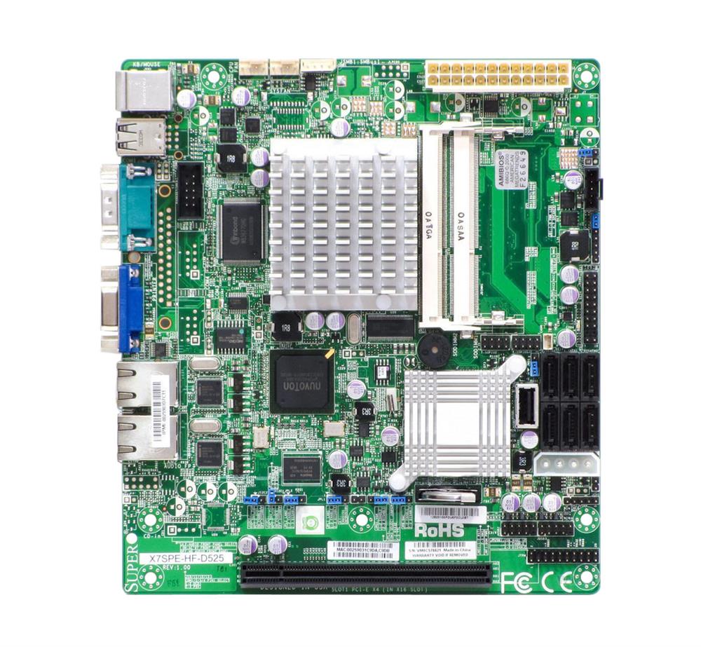 X7SPE-HF-D525-B SuperMicro X7SPE-HF-D525 Intel ICH9R Chipset Intel Atom D525 Processors Support DDR3 2x SO-DIMM 6x SATA 3.0Gb/s Flex-ATX Motherboard (Refurbished)