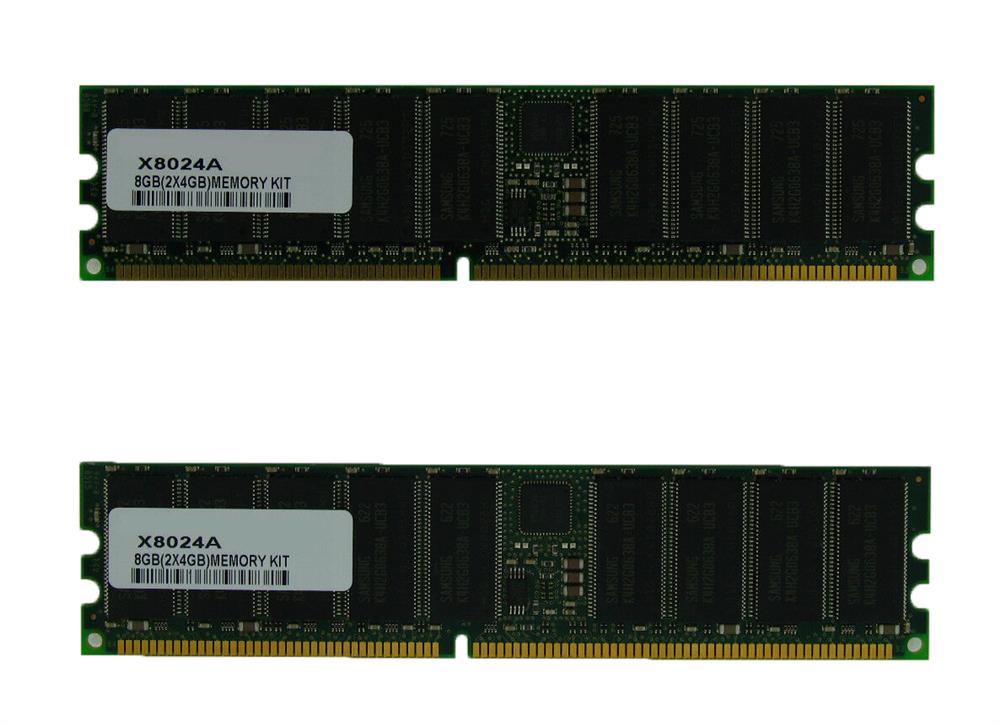 X8024A Sun 8GB Kit (2 X 4GB) PC3200 DDR-400MHz Registered ECC CL3 184-Pin DIMM 2.5V Memory for Sun Fire X4100 and X4200 Servers