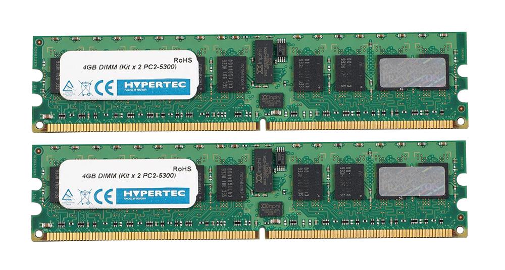 X8123A-Z-HY Hypertec 4GB Kit (2 X 2GB) PC2-5300 DDR2-667MHz Registered ECC CL5 240-Pin DIMM Dual Rank Memory