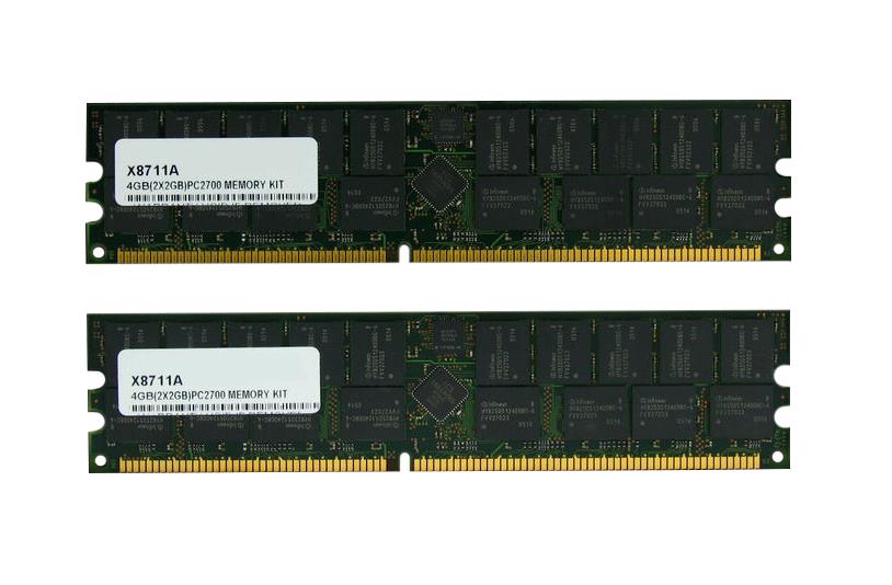 X8711A Sun 4GB Kit (2 X 2GB) PC2700 DDR-333MHz Registered ECC CL2.5 184-Pin DIMM 2.5V Memory for Sun Ultra V210 V240 V440