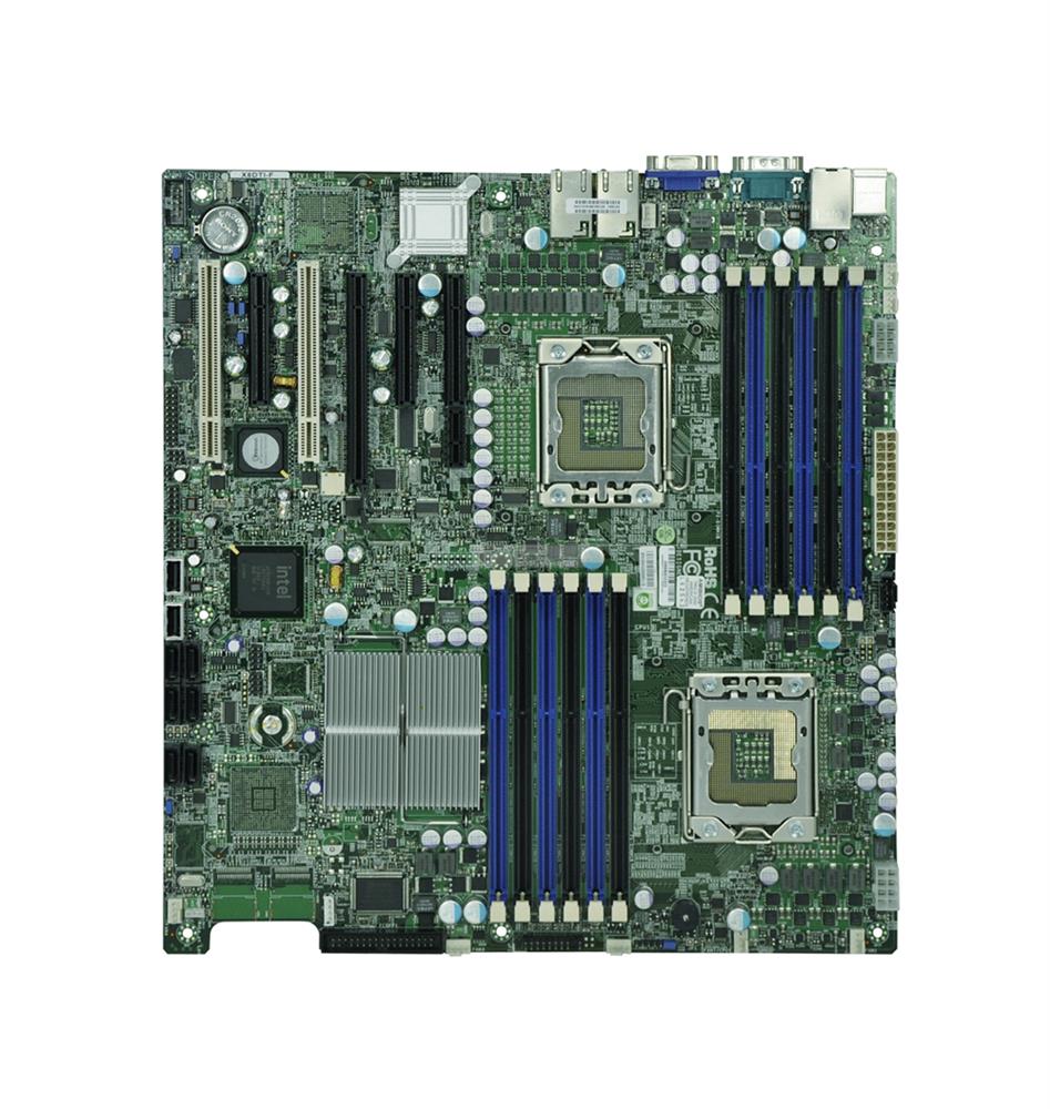 X8DTI-F SuperMicro Dual Socket LGA 1366 Intel 5520 Chipset Intel Xeon 5600/5500 Series Processors Support DDR3 12x DIMM 6x SATA2 3.0Gb/s Extended ATX Server Motherboard (Refurbished)