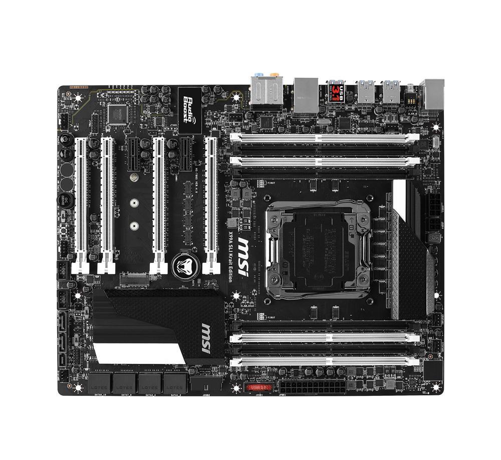 X99S SLI Krait Edition MSI Socket LGA 2011-3 Intel X99 Express Chipset Core i7 Extreme Edition Processors Support DDR4 8x DIMM 10x SATA 6.0Gb/s ATX Motherboard (Refurbished)
