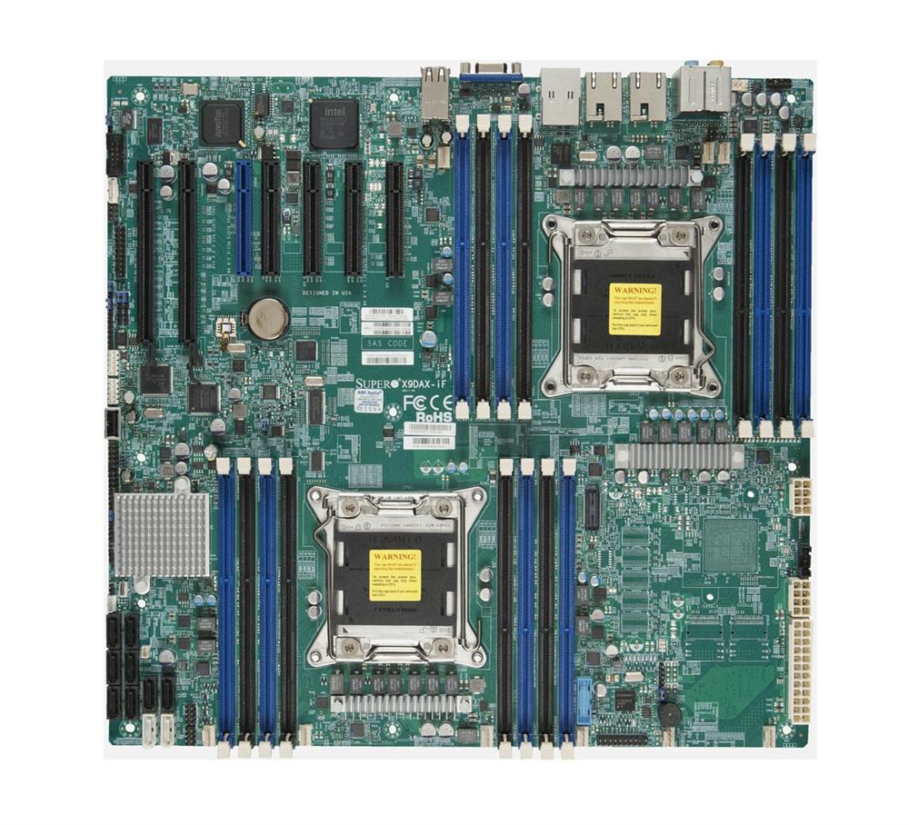 X9DAX-7F-O SuperMicro X9DAX-7F Dual Socket LGA 2011 Intel C602 Chipset Intel Xeon E5-2600/E5-2600 v2 Processors Support DDR3 16x DIMM 8x SATA2 3.0Gb/s Enhanced Extended ATX Server Motherboard (Refurbished)