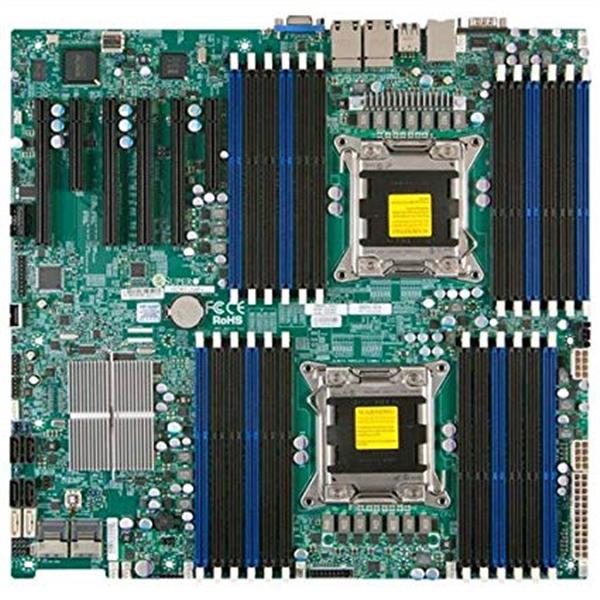 X9DRI-LN4F SuperMicro+ Dual Socket LGA 2011 Intel C602 Chipset Intel Xeon E5-2600/ E5-2600 v2 Series Processors Support DDR3 24x DIMM 4x SATA2 3.0Gb/s Enhanced Extended-ATX Server Motherboard (Refurbished)