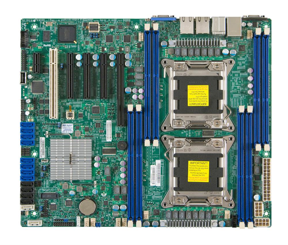 X9DRL-IF-O SuperMicro X9DRL-IF Dual Socket LGA 2011 Intel C602 Chipset Intel Xeon E5-2600/E5-2600 v2 Processors Support DDR3 8x DIMM 2x SATA 3.0Gb/s ATX Server Motherboard (Refurbished)