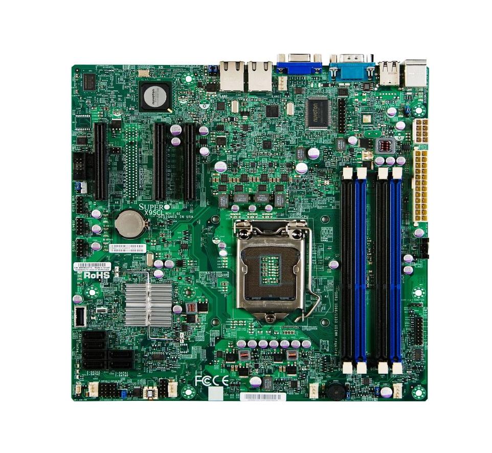 X9SCL-F-O SuperMicro X9SCL-F Single Socket LGA 1155 Intel Xeon E3-1200/ E3-1200 v2 Series 2nd & 3rd Generation Core i3/ Pentium/ Celeron Processors Support DDR3 4x DIMM 6x SATA2 3.0Gb/s uATX Server Motherboard (Refurbished)
