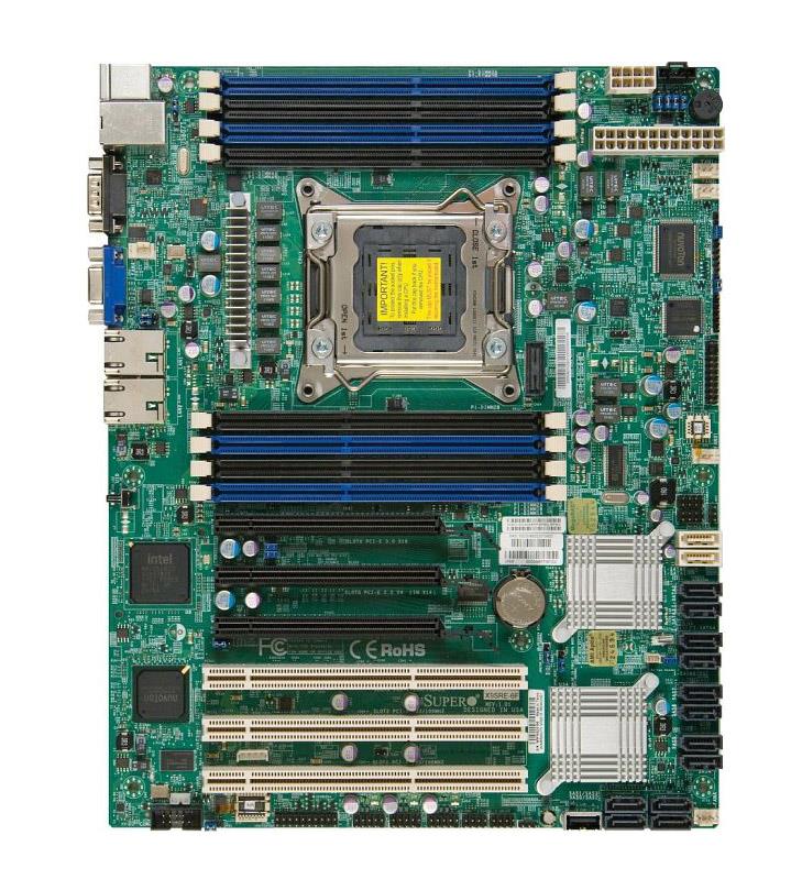 X9SRE-O SuperMicro X9SRE Socket LGA 2011 Intel C602 Chipset Intel Xeon E6-2600/1600 & E5-2600/1600 v2 Processors Support DDR3 8x DIMM 2x SATA3 6.0Gb/s ATX Server Motherboard (Refurbished)