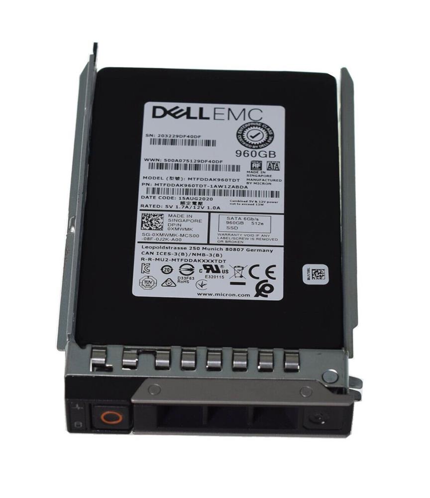 XMWMK Dell 960GB SATA 6Gbps Mixed Use (512e) 2.5-inch Internal Solid State Drive (SSD)