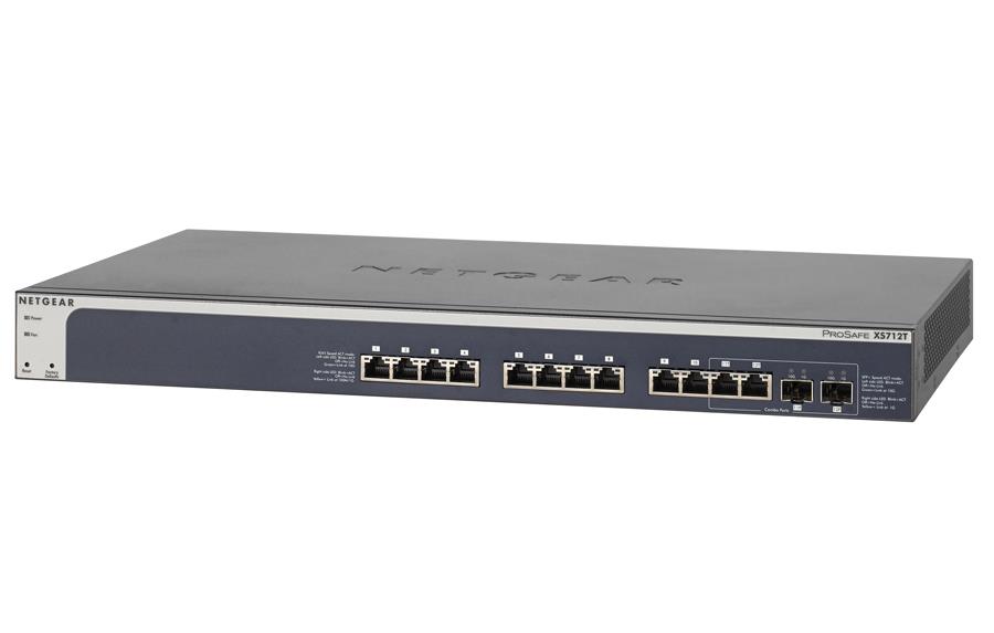 XS712T NetGear Prosafe 12-Ports 10Gbps 10GBase-T Smart Managed Switch with 2x SFP+ Ports (Refurbished)
