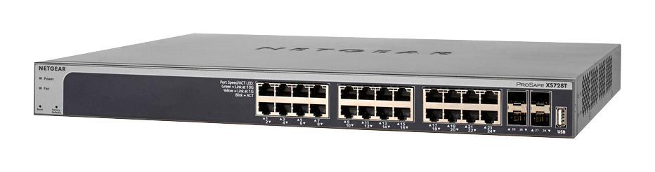 XS728T-100PRS NetGear ProSafe XS712T 12-Ports RJ-45 10 Gigabit Smart Switch with 2x Copper SFP+ Combo Ports (Refurbished)