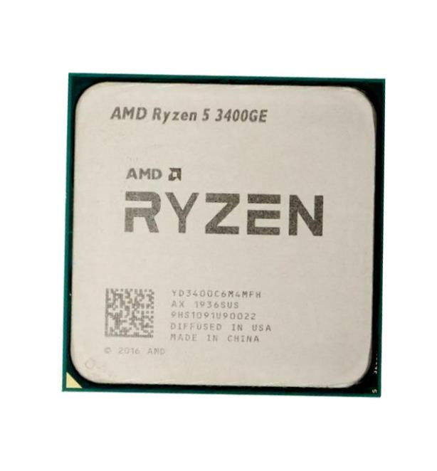 YD3400C6M4MFH AMD Ryzen 5 3400GE Quad-Core 3.30GHz 4MB L3 Cache Socket AM4 Processor