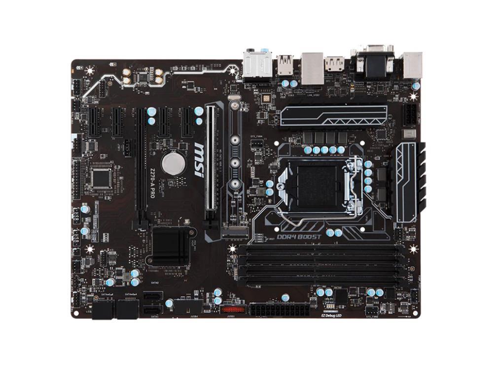 Z270-A PRO MSI Socket LGA 1151 Intel Z270 Express Chipset Pentium / Celeron / Core i7 / i5 / i3 Processors Support DDR4 4x DIMM 6x SATA 6.0Gb/s ATX Motherboard (Refurbished)