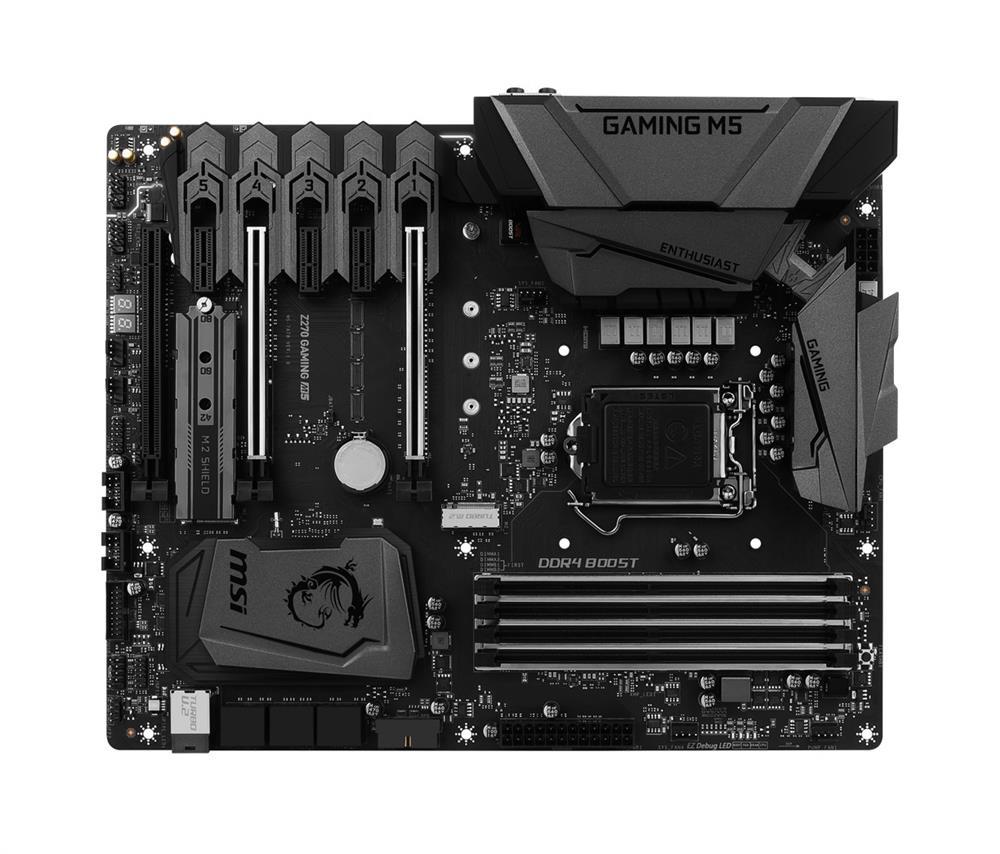 Z270-GAMING-M5-NBP MSI Z270 GAMING M5 Socket LGA 1151 Intel Z270 Chipset 7th/6th Generation Core i7 / i5 / i3 / Pentium / Celeron Processors Support DDR4 4x DIMM 6x SATA 6.0Gb/s ATX Motherboard (Refurbished)