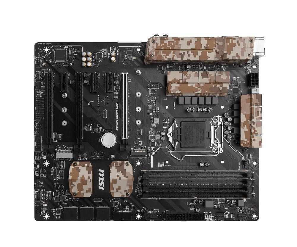 Z270 CAMO SQUAD MSI Socket LGA 1151 Intel Z270 Chipset 7th/6th Generation Core i7 / i5 / i3 / Pentium / Celeron Processors Support DDR4 4x DIMM 6x SATA 6.0Gb/s ATX Motherboard (Refurbished)