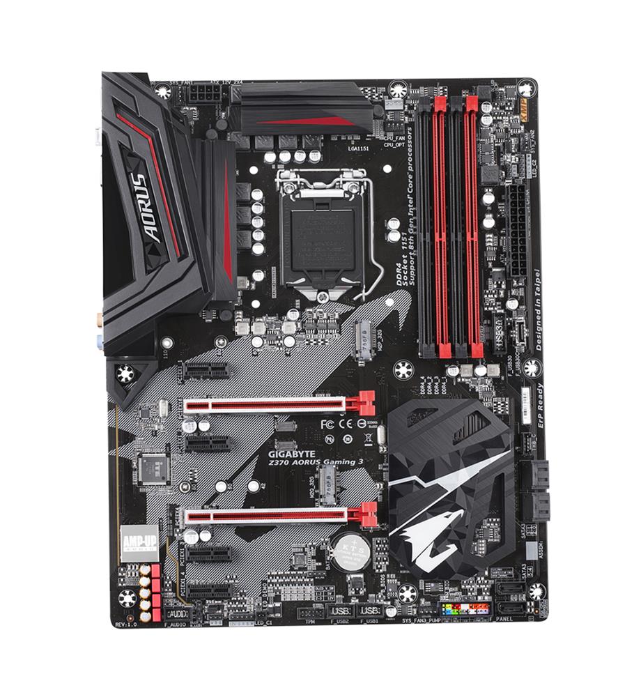Z370 AORUS Gaming 3 (rev. 1.0) Gigabyte Socket LGA 1151 Intel Z370 Express Chipset 8th Generation Core i7 / i5 / i3 Processors Support DDR4 4x DIMM 6x SATA 6.0Gb/s ATX Motherboard (Refurbished)