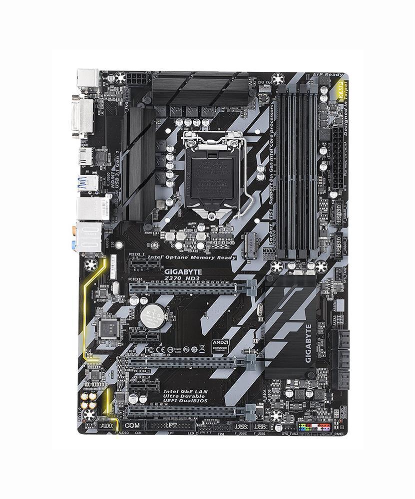 Z370 HD3 (rev. 1.0) Gigabyte Socket LGA 1151 Intel Z370 Express Chipset 8th Generation Core i7 / i5 / i3 Processors Support DDR4 4x DIMM 6x SATA 6.0Gb/s ATX Motherboard (Refurbished)