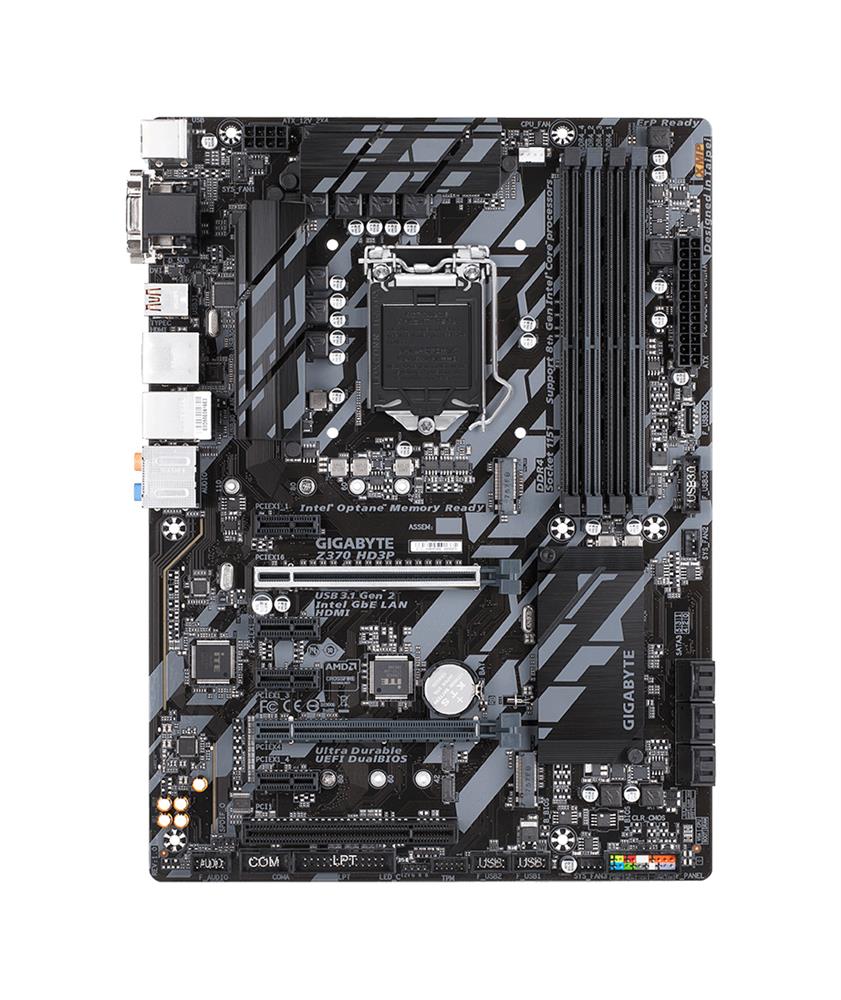 Z370 HD3P (rev. 1.0) Gigabyte Socket LGA 1151 Intel Z370 Express Chipset 8th Generation Core i7 / i5 / i3 Processors Support DDR4 4x DIMM 6x SATA 6.0Gb/s ATX Motherboard (Refurbished)