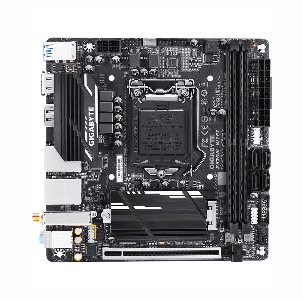 Z370N WIFI (rev. 1.0) Gigabyte Socket LGA 1151 Intel Z370 Express Chipset 8th Generation Core i7 / i5 / i3 Processors Support DDR4 2x DIMM 4x SATA 6.0Gb/s Mini-ITX Motherboard (Refurbished)
