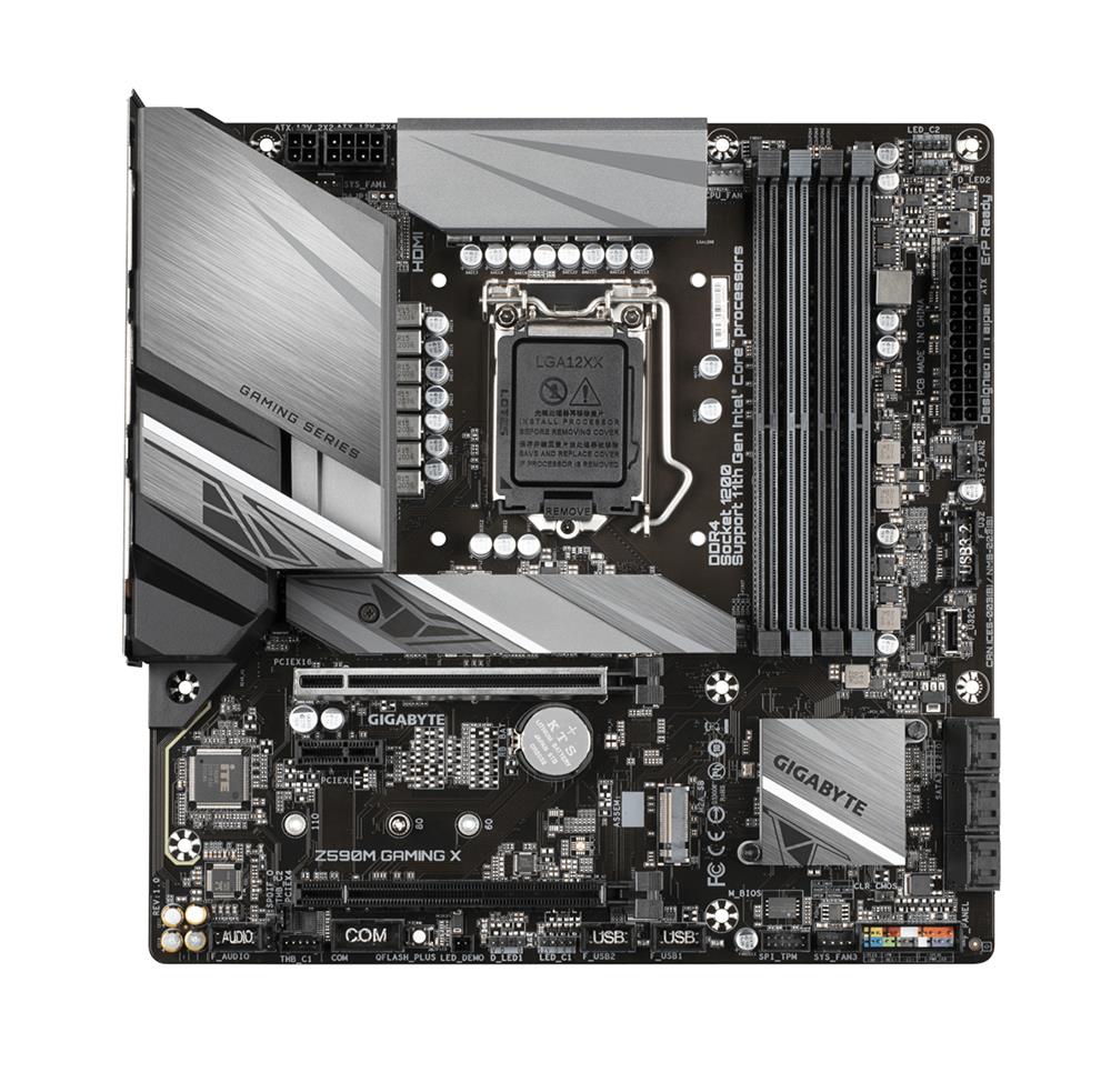 Z590M GAMING X Gigabyte Socket LGA 1200 Intel Z590 Chipset 11th/10th Generation Intel Core i9 / i7 / i5 / i3 / Pentium / Celeron Processors Support DDR4 4x DIMM 6x SATA 6.0Gb/s Micro-ATX Motherboard (Refurbished)