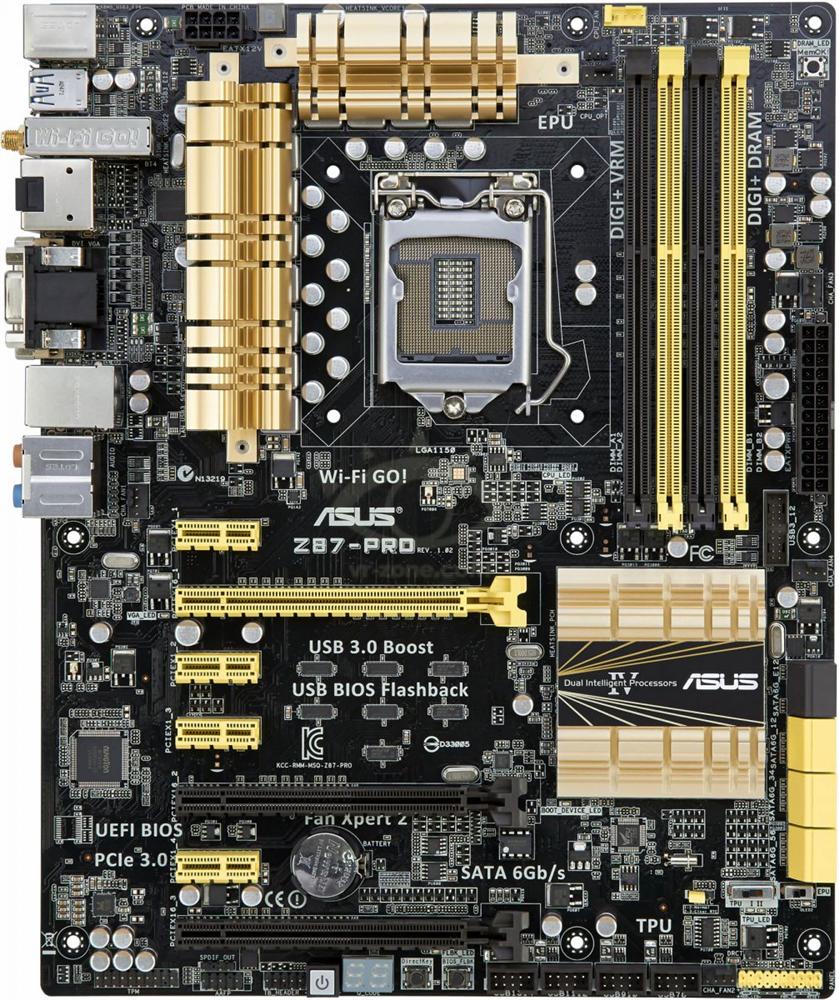Z87-PRO ASUS Socket LGA 1150 Intel Z87 Chipset 4th Generation Core i7 / i5 / i3 / Pentium / Celeron Processors Support DDR3 4x DIMM 6x SATA 6.0Gb/s ATX Motherboard (Refurbished)
