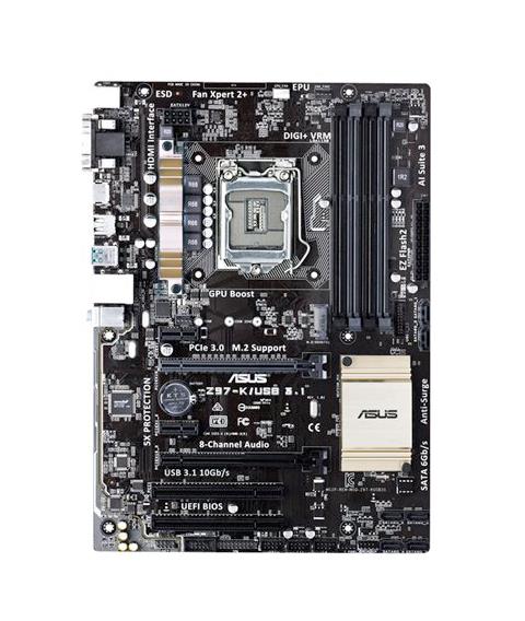 Z97-K/USB3.1 ASUS Socket LGA 1150 Intel Z97 5th/New 4th/4th Generation Core i7 / i5 / i3 / Pentium / Celeron Processors Chipset DDR3 4x DIMM 6x SATA 6.0Gb/s ATX Motherboard (Refurbished)