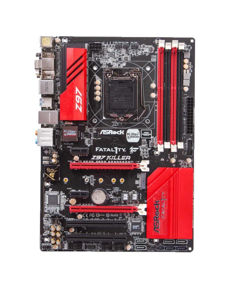 Z97KILLER ASRock Fatal1ty Z97 Killer Socket LGA 1150 Intel Z97 Chipset 5th /4th & 4th Generation Core i7 / i5 / i3 / Pentium / Celeron Processors Support DDR3/DDR3L 4x DIMM 6x SATA3 6.0Gb/s ATX Motherboard (Refurbished)