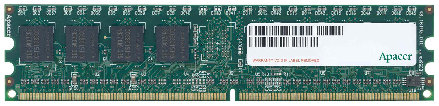 AHU02GE800C5N1C Apacer 2GB PC2-6400 DDR2-800MHz non-ECC Unbuffered CL5 240-Pin DIMM Dual Rank Memory Module