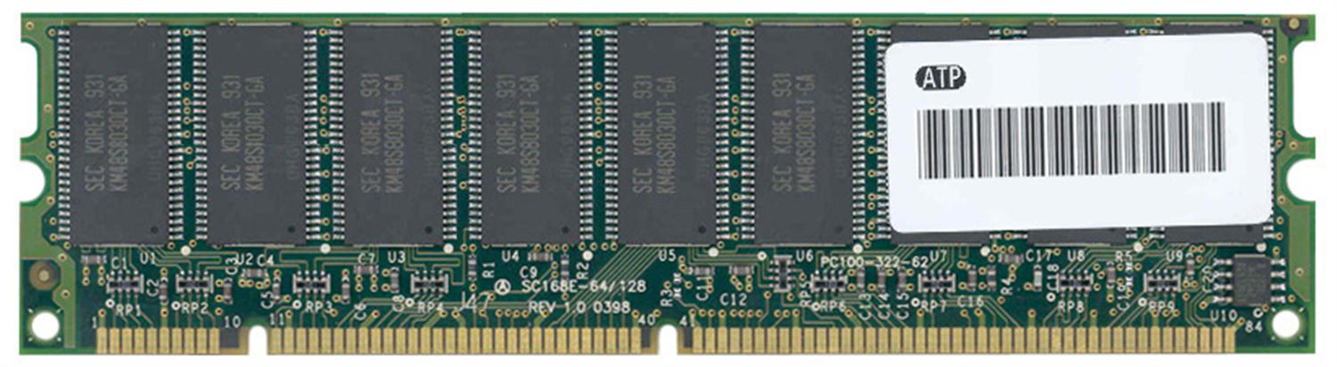 AMC32V72T8S4GLS ATP 256MB PC100 100MHz ECC Unbuffered CL2 168-Pin DIMM Memory Module
