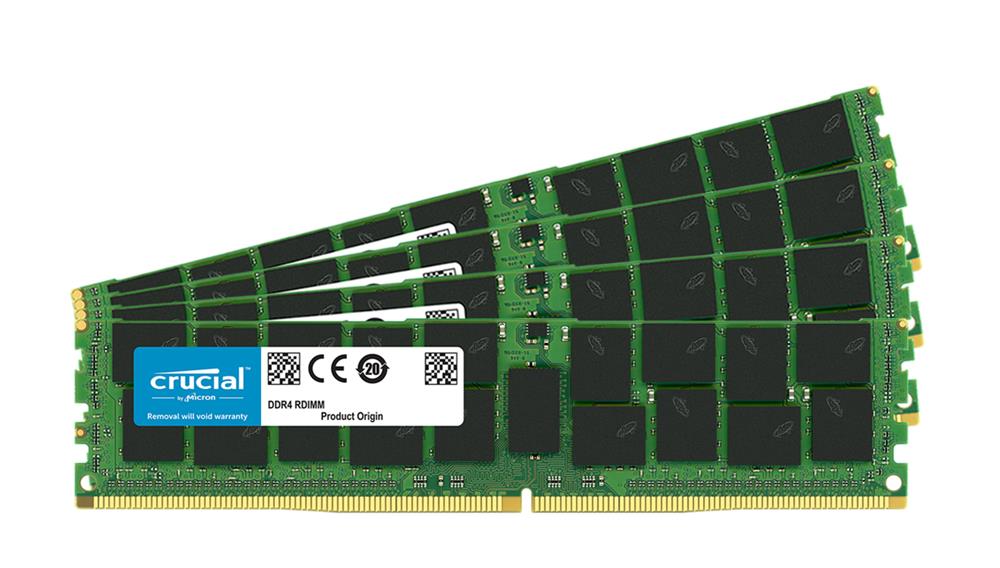 CT4K32G4RFD424A Crucial 128GB Kit (4 X 32GB) PC4-19200 DDR4-2400MHz Registered ECC CL17 288-Pin DIMM 1.2V Dual Rank Memory