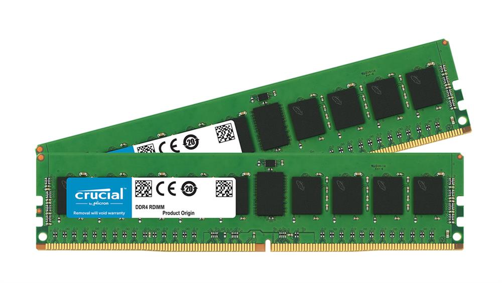 CT2K8G4RFS824A Crucial 16GB Kit (2 X 8GB) PC4-19200 DDR4-2400MHz Registered ECC CL17 288-Pin DIMM 1.2V Single Rank Memory