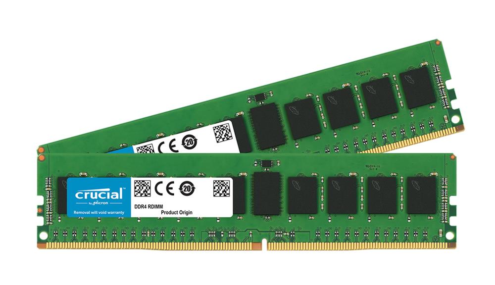 CT2K16G4VFS424A Crucial 32GB Kit (2 X 16GB) PC4-19200 DDR4-2400MHz Registered ECC CL17 288-Pin DIMM 1.2V Single Rank Memory