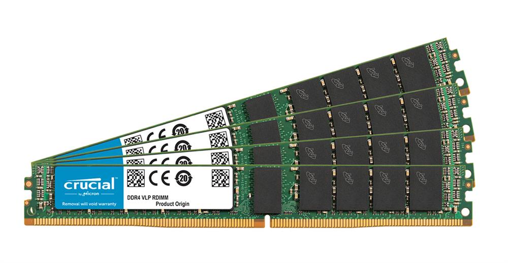 CT7960310 Crucial 128GB Kit (4 X 32GB) PC4-19200 DDR4-2400MHz ECC Registered CL17 288-Pin DIMM 1.2V Very Low Profile (VLP) Dual Rank Memory for Asrock EP2C612D24-4L
