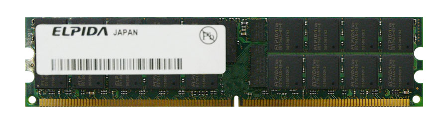 PC2-3200R-333-12H0 Elpida 1GB PC2-3200 DDR2-400MHz ECC Registered CL3 240-Pin DIMM Memory Module