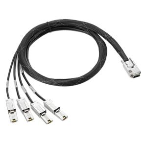 AH587A HP StorageWorks SAS IB 1X4 to mini-SAS 4X1 Fan-out Cable SFF-8088 SFF-8470 6.6ft
