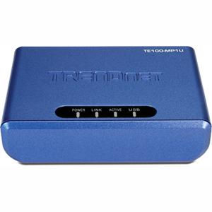 TE100-MP1U TRENDnet Multi-Function USB Print Server 1 x 10/100Base-TX Network, 1 x USB 10Mbps, 100Mbps (Refurbished)