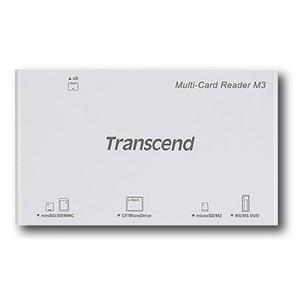 TS-RDM3W Transcend Multi-Card Reader M3 CompactFlash Type I, CompactFlash Type II, Microdrive, Secure Digital (SD) Card, Secure Digital High Capacity (SDHC), miniSD Card, miniSD High Capacity (miniSDHC), TransFlash, MultiMediaCard (MMC), MMCplus, RS-MMC, MMCmobile, Memory Stick, Memory Stick Du