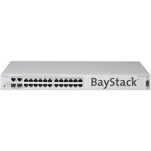 RMAL2012D41 Nortel Ethernet Switch 425-24T with 24-Ports 10/100 BaseTX plus 2 Combo 10/100/1000/SFP uplink Ports plus 2 in-built 1U stacking Ports (Refurbished)