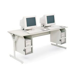35XTCTG17-GMQ Bretford Connections TechGuard XTC Work Center Rectangle Top Y-shaped Base 36" Table Top Width x 30" Table Top Depth x 1" Table Top Thickness 32" Height Mist Gray, Quartz