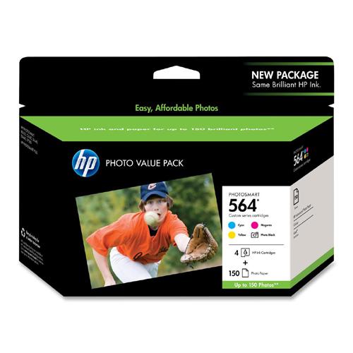 CG491AN HP 564 Original Ink Cartridge Inkjet 250 Pages Black, 300 Pages Color Cyan, Magenta, Yellow, Photo Black 1 Each (Refurbished)